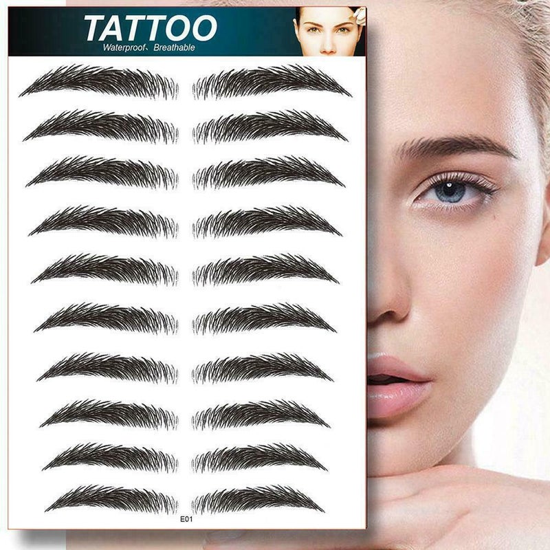 10pairs 4D Hair-Like Authentic Eyebrows Grooming Brow Stickers Tattoo Eyebrows